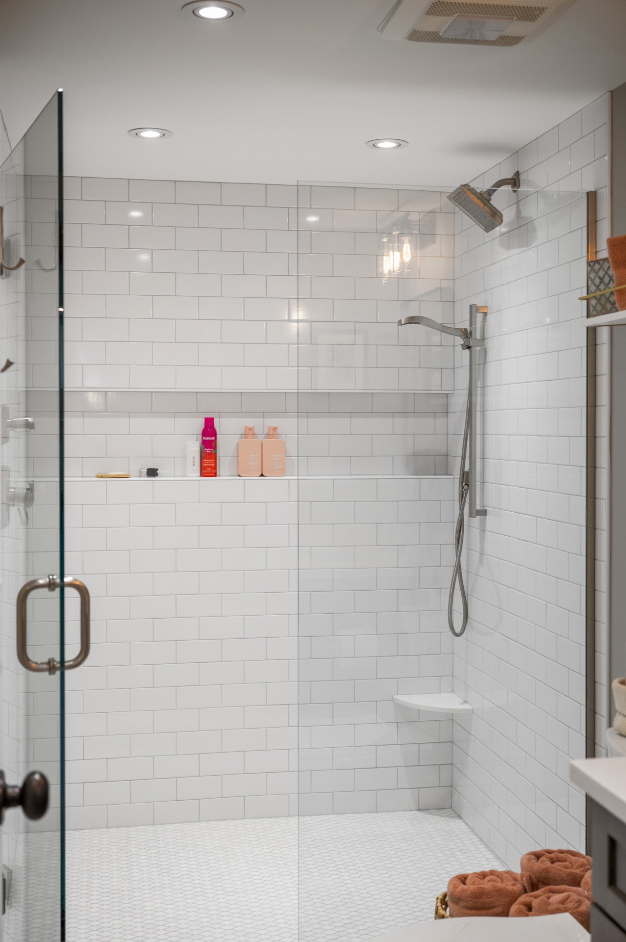 Shower detail from the Locust Creek finished bath