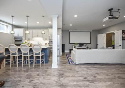 Cozy Retreat Basement Renovation - kitchen and living area