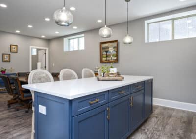 Cozy Retreat Basement Renovation - kitchen island