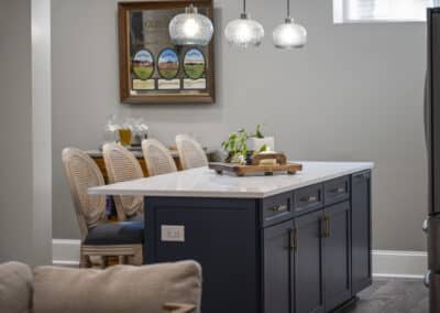 Cozy Retreat Basement Renovation - kitchen island